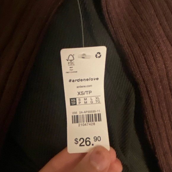 brown ribbed long sleeve with chest and back cutout - Picture 4 of 4